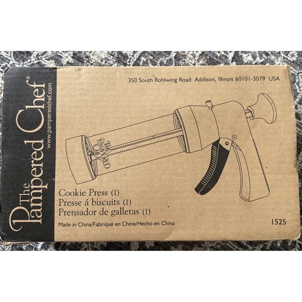 Pampered Chef Cookie Press 16 Different Disk Designs #1525 USA